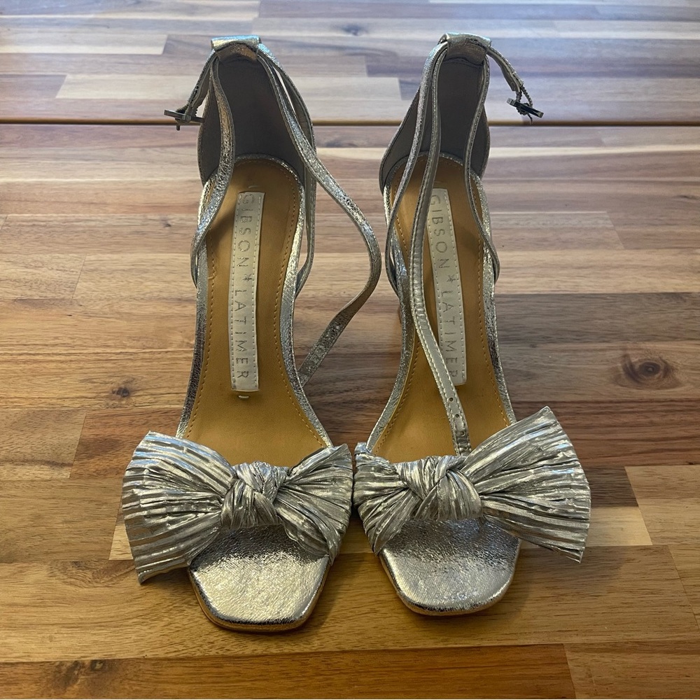 Gibson Latimer Tawny Lame Ankle Strap Bow Heel